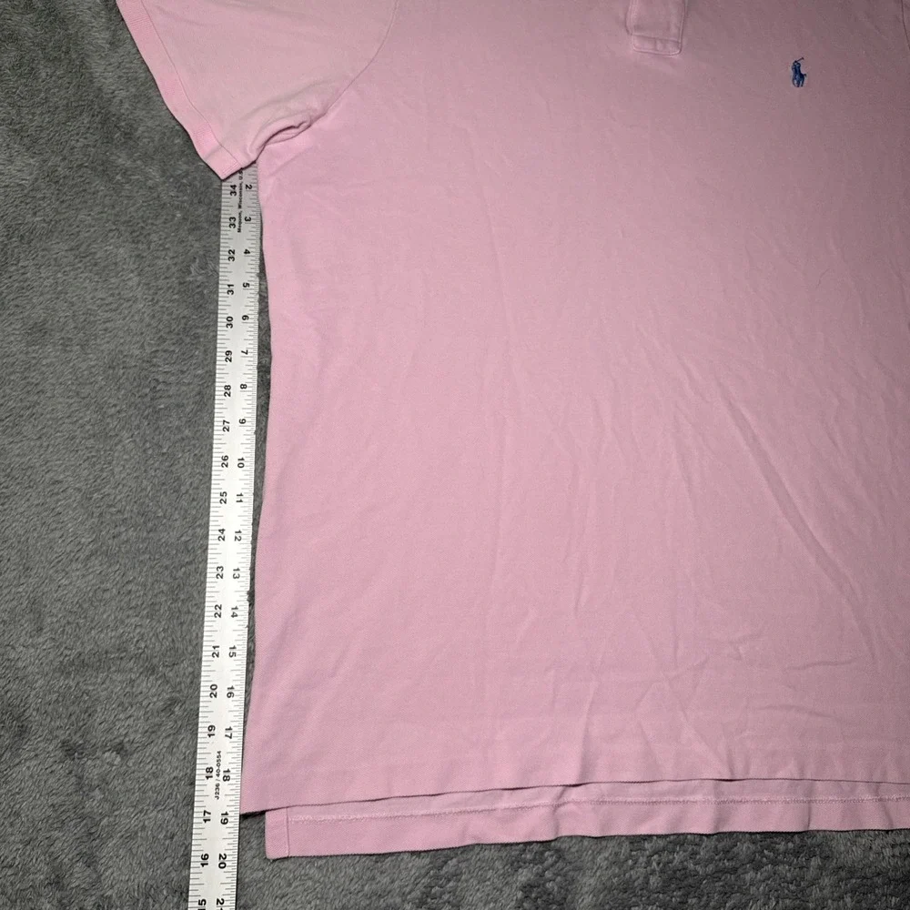 Polo Ralph Lauren Men's XL Light Pink Classic Fit Short Sleeve Shirt Blue Pony